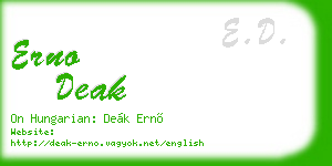 erno deak business card